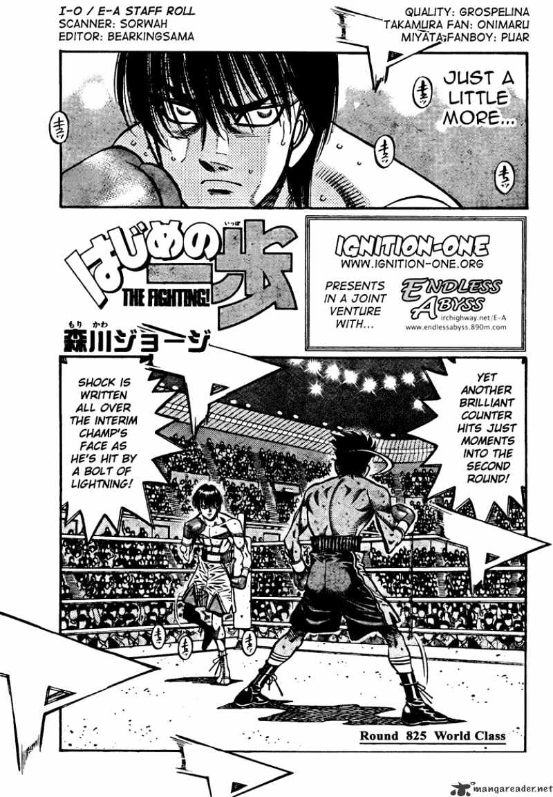 Hajime no Ippo: Fighting Spirit, Chapter 825 image 01